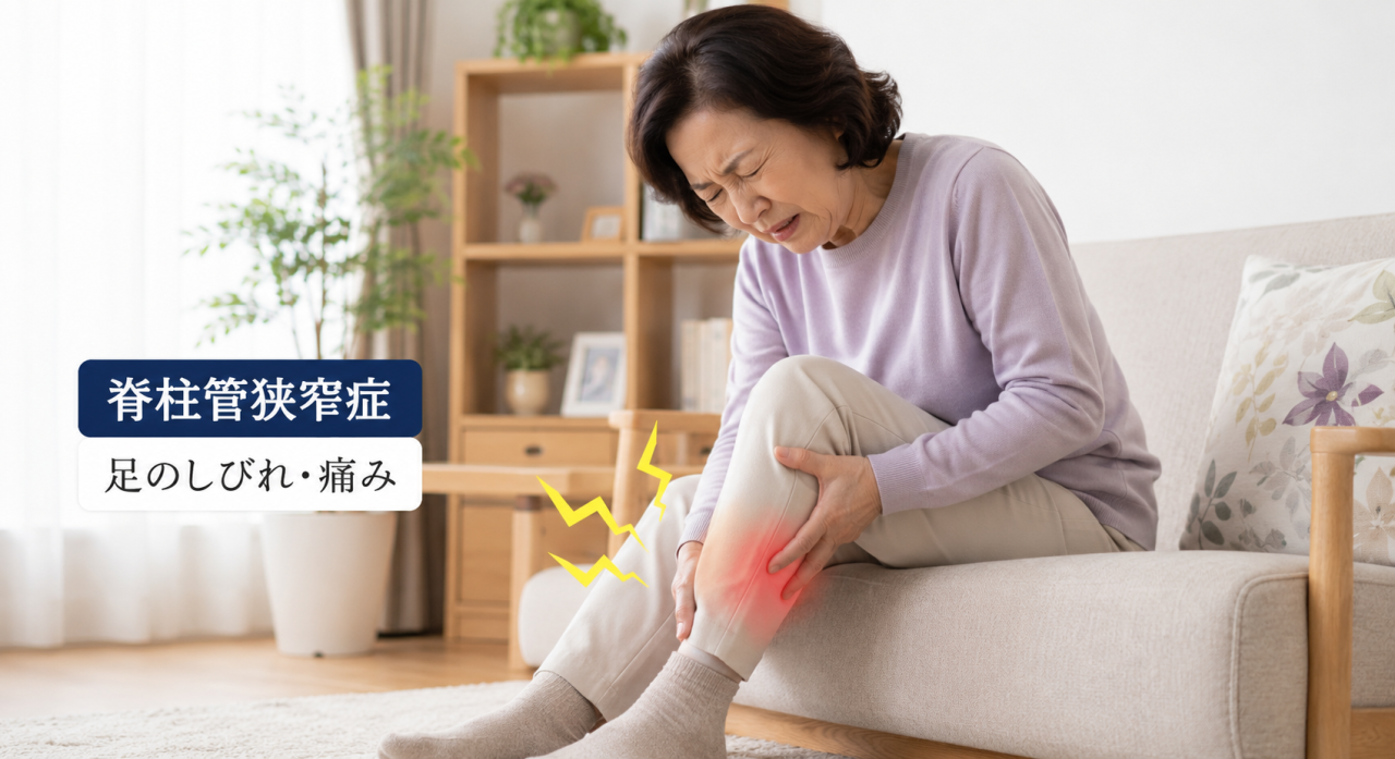 脊柱管狭窄症による歩行時の脚のしびれと向き合っていた60代女性の症例